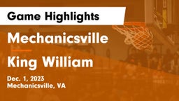 Mechanicsville  vs King William  Game Highlights - Dec. 1, 2023