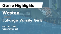 Weston  vs LaFarge Varsity Girls Game Highlights - Feb. 10, 2023