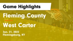 Fleming County  vs West Carter  Game Highlights - Jan. 21, 2022