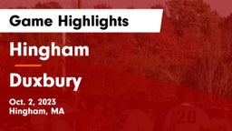 Hingham  vs Duxbury  Game Highlights - Oct. 2, 2023