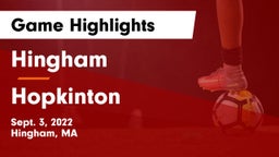 Hingham  vs Hopkinton  Game Highlights - Sept. 3, 2022