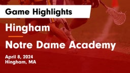 Hingham  vs Notre Dame Academy Game Highlights - April 8, 2024