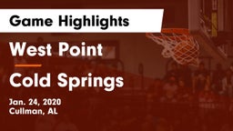 West Point  vs Cold Springs  Game Highlights - Jan. 24, 2020