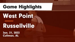 West Point  vs Russellville  Game Highlights - Jan. 21, 2022