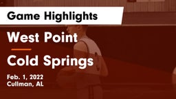 West Point  vs Cold Springs  Game Highlights - Feb. 1, 2022