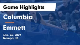 Columbia  vs Emmett  Game Highlights - Jan. 26, 2022