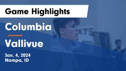 Columbia  vs Vallivue  Game Highlights - Jan. 4, 2024