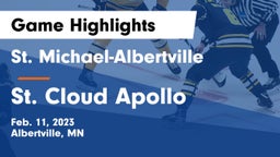 St. Michael-Albertville  vs St. Cloud Apollo Game Highlights - Feb. 11, 2023