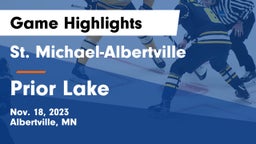 St. Michael-Albertville  vs Prior Lake  Game Highlights - Nov. 18, 2023