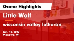 Little Wolf  vs wisconsin valley lutheran Game Highlights - Jan. 18, 2022