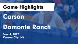 Carson  vs Damonte Ranch Game Highlights - Jan. 4, 2022