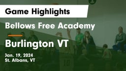 Bellows Free Academy  vs Burlington  VT Game Highlights - Jan. 19, 2024