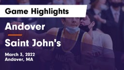 Andover  vs Saint John's  Game Highlights - March 3, 2022