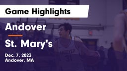 Andover  vs St. Mary's  Game Highlights - Dec. 7, 2023