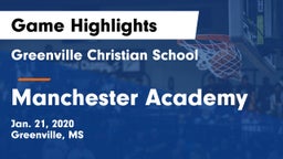 Greenville Christian School vs Manchester Academy  Game Highlights - Jan. 21, 2020