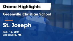 Greenville Christian School vs St. Joseph  Game Highlights - Feb. 13, 2021