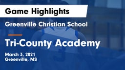 Greenville Christian School vs Tri-County Academy  Game Highlights - March 3, 2021