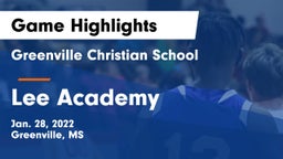 Greenville Christian School vs Lee Academy  Game Highlights - Jan. 28, 2022