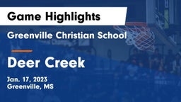 Greenville Christian School vs Deer Creek Game Highlights - Jan. 17, 2023