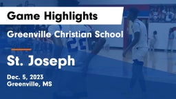 Greenville Christian School vs St. Joseph  Game Highlights - Dec. 5, 2023