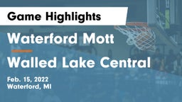 Waterford Mott vs Walled Lake Central  Game Highlights - Feb. 15, 2022