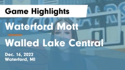 Waterford Mott vs Walled Lake Central  Game Highlights - Dec. 16, 2022