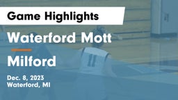 Waterford Mott vs Milford  Game Highlights - Dec. 8, 2023