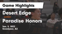 Desert Edge  vs Paradise Honors  Game Highlights - Jan. 5, 2022