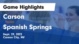 Carson  vs Spanish Springs  Game Highlights - Sept. 29, 2022