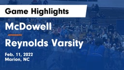 McDowell   vs Reynolds Varsity Game Highlights - Feb. 11, 2022