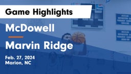 McDowell   vs Marvin Ridge  Game Highlights - Feb. 27, 2024