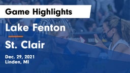 Lake Fenton  vs St. Clair  Game Highlights - Dec. 29, 2021