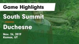 South Summit  vs Duchesne  Game Highlights - Nov. 26, 2019