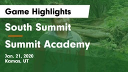 South Summit  vs Summit Academy  Game Highlights - Jan. 21, 2020