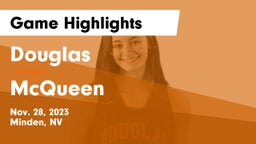 Douglas  vs McQueen  Game Highlights - Nov. 28, 2023