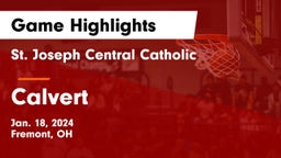St. Joseph Central Catholic  vs Calvert  Game Highlights - Jan. 18, 2024