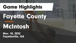 Fayette County  vs McIntosh  Game Highlights - Nov. 18, 2022