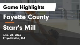 Fayette County  vs Starr's Mill  Game Highlights - Jan. 20, 2023
