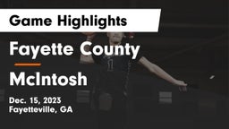 Fayette County  vs McIntosh  Game Highlights - Dec. 15, 2023