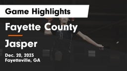 Fayette County  vs Jasper  Game Highlights - Dec. 20, 2023