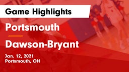 Portsmouth  vs Dawson-Bryant  Game Highlights - Jan. 12, 2021