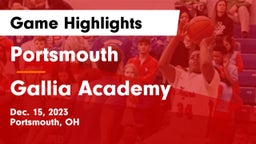 Portsmouth  vs Gallia Academy Game Highlights - Dec. 15, 2023