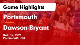 Portsmouth  vs Dawson-Bryant  Game Highlights - Dec. 19, 2023