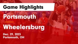 Portsmouth  vs Wheelersburg  Game Highlights - Dec. 29, 2023