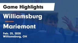 Williamsburg  vs Mariemont  Game Highlights - Feb. 25, 2020