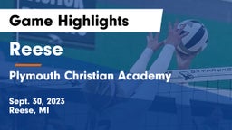 Reese  vs Plymouth Christian Academy  Game Highlights - Sept. 30, 2023