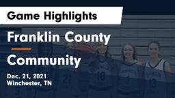 Franklin County  vs Community  Game Highlights - Dec. 21, 2021