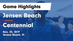 Jensen Beach  vs Centennial  Game Highlights - Nov. 25, 2019