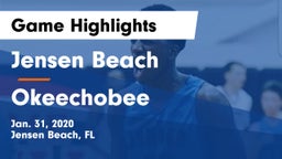 Jensen Beach  vs Okeechobee  Game Highlights - Jan. 31, 2020
