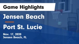 Jensen Beach  vs Port St. Lucie  Game Highlights - Nov. 17, 2020